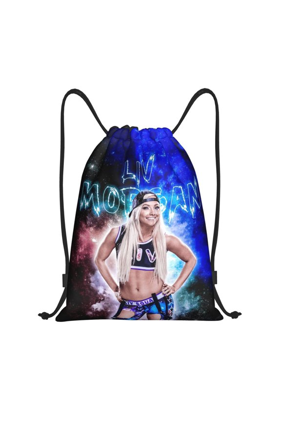 Liv Wres-Tler Mor-,ga Drawstring Bag Waterproof Adjustable Lightweight Sport Gym Sack Cute Cartoon Drawstring Backpack For Men Women