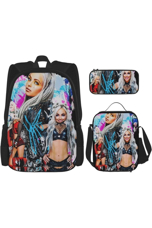 Wrestler Morgan Backpack 3 Pieces Set With Lunch Bag And Pencil Pouch Combination for Work/Sport/Picnic Classic Laptop Backpack Travel Daypack Stationery Bag