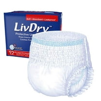 LivDry BLACK Mens Adult Incontinence Underwear, Supreme Comfort Absorbency  (X-Large, 11-Pack) 
