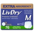 thumbnail image 1 of LivDry Adult Diapers for Women and Men, Leak Guard Incontinence Underwear, Extra Absorbing (Medium, 76-Pack), 1 of 8