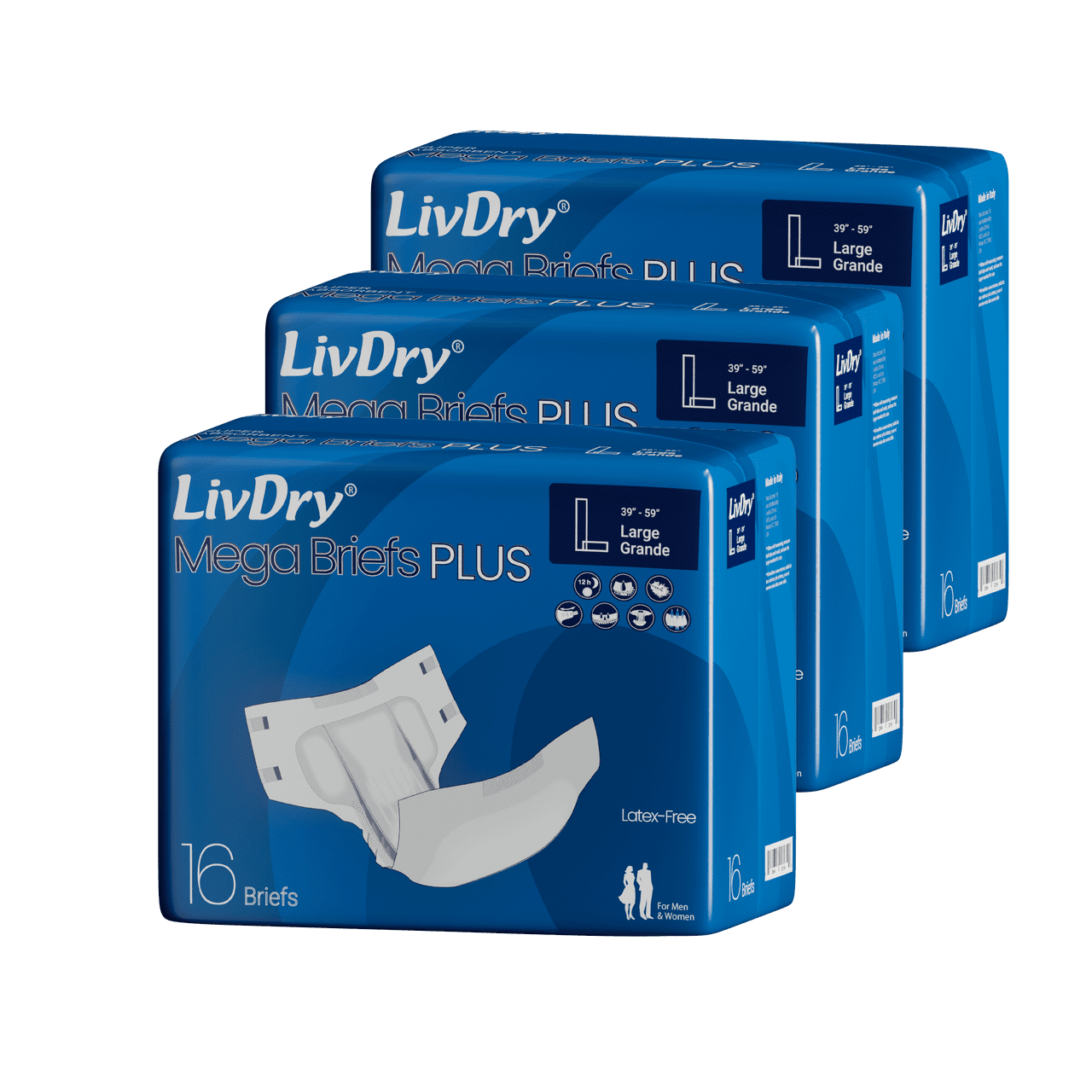 LivDry Adult Diapers for Women and Men, Extra Comfort Incontinence