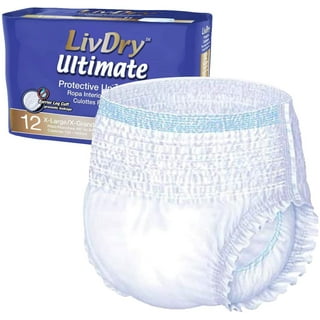 LivDry Womens Adult Incontinence Underwear, Purple Flowers, Super