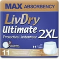 thumbnail image 1 of LivDry Ultimate Adult Diapers for Women and Men, Max Absorbency Incontinence Underwear (XX-Large, 11-Pack), 1 of 9