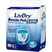 LivDry Unisex Incontinence Booster Pads | Extra Absorbent | Disposable Passthrough Pad | Long Length 16-Pack