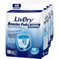thumbnail image 1 of LivDry Unisex Incontinence Booster Pads | Extra Absorbent | Disposable Passthrough Pad | Long Length (48-Pack), 1 of 10