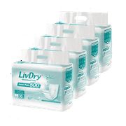 LivDry Unisex Incontinence Pad | Super Absorbent + Odor Control Insert Pad for Protective Underwear, 240-Pack