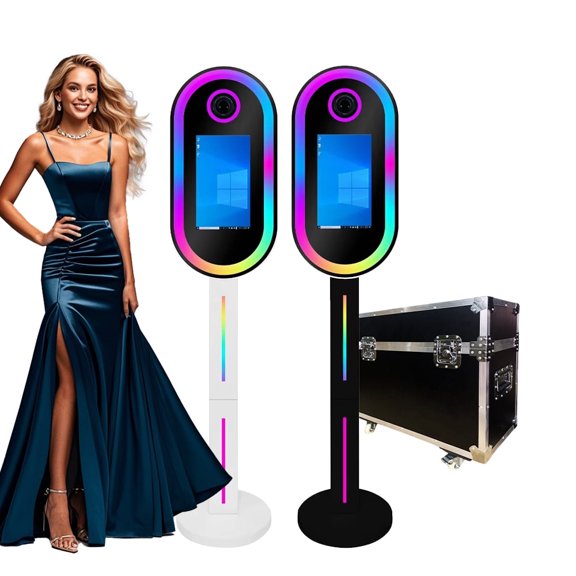 LivFiv 15.6in LCD Touch Screen Mirror Photobooth Machine Ring Light for Wedding Party Events