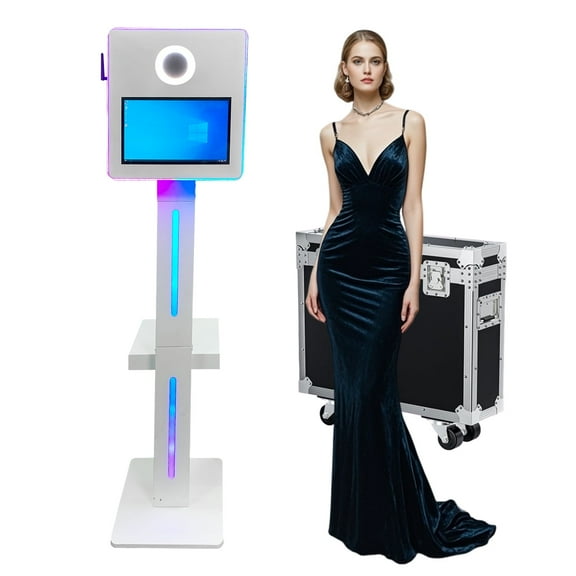 LivFiv 15.6inch Selfie Photo Booth Machine Portable Touch Screen with RGB Light for Wedding Events