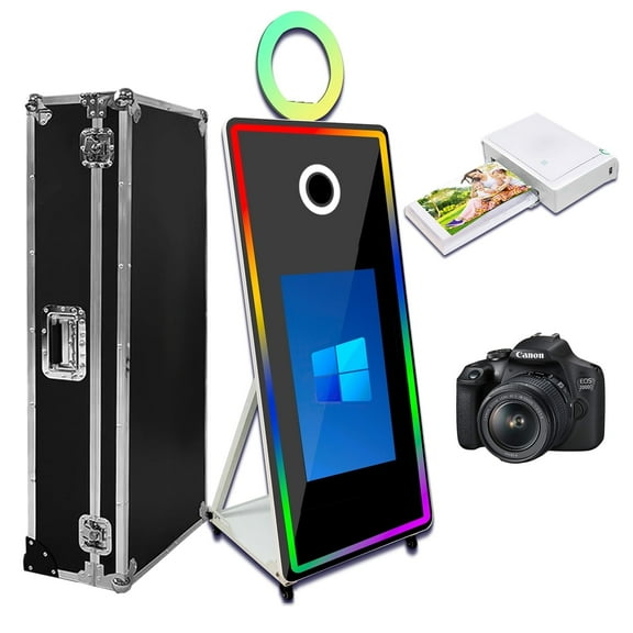 LivFiv 32"Touch Screen Photobooth Portable 65''Mirror Magic Machine for Wedding Party Activity
