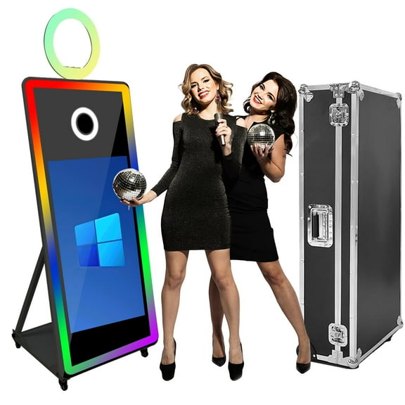 LivFiv 43" Touch Screen Photobooth Portable 65" Mirror Magic Selfie Machine for Wedding Party