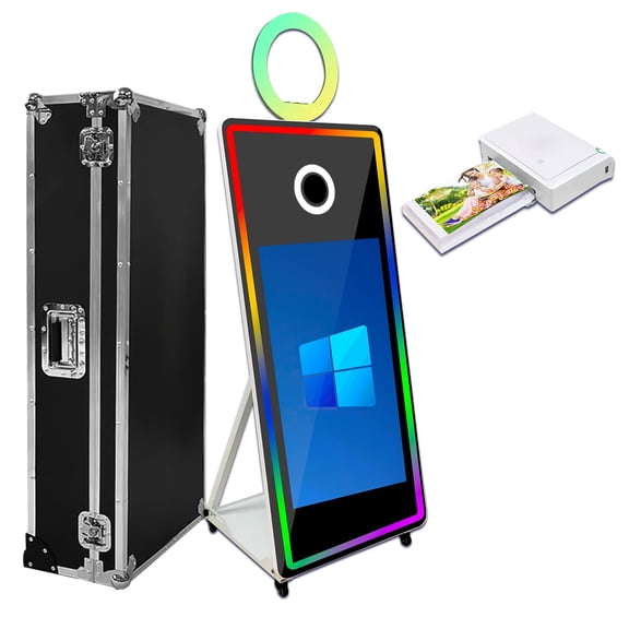 LivFiv 43"Touch Screen Photobooth Portable 65''Mirror magic Machine for Wedding Party Activity
