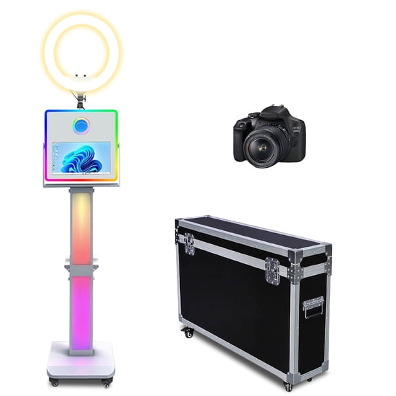 LivFiv Mirror Photobooth Machine 15.6" Touch Screen Selfie  with Flight Case for Party Wedding Events ﻿