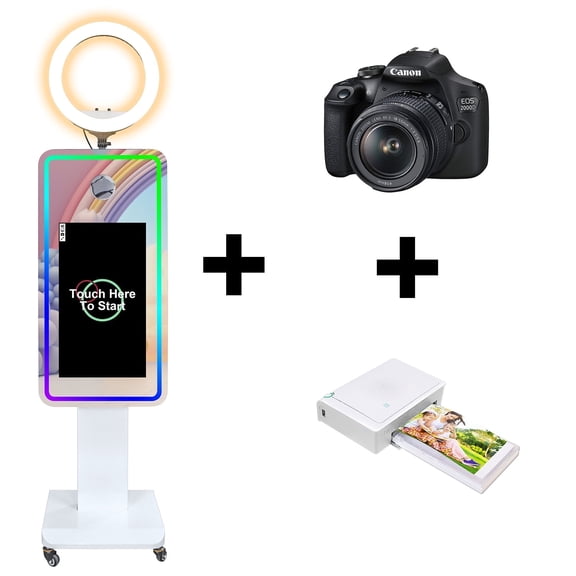 LivFiv Mirror Photobooth Machine 21.5in LCD Touch Screen Portable Mirror Selfie for Wedding Party ﻿