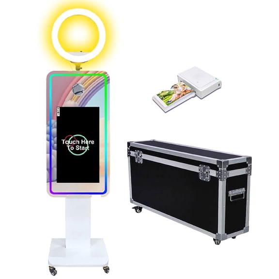 LivFiv Mirror Photobooth Machine 21.5in LCD Touch Screen Selfie Portable for Birthday Party Wedding