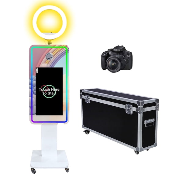 LivFiv Mirror Photobooth Machine 21.5in LCD Touch Screen Selfie Portable for Birthday Party Wedding