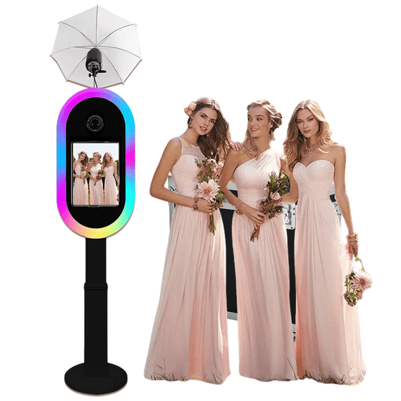 LivFiv Photo Booth Selfie Machine Compatible iPad for (10.2-13inch) with Flight Case for Event Party