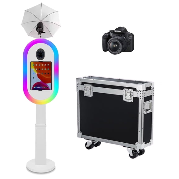 LivFiv Photo Booth Selfie Machine Compatible iPad for (10.2-13inch) with Flight Case for Event Party