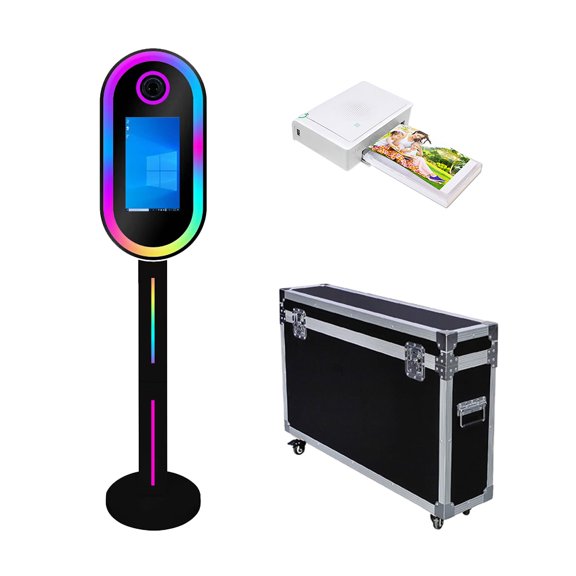 LivFiv Selfie Photobooth Machine 15.6in LCD Touch Screen with Ring Light for Party Wedding Event