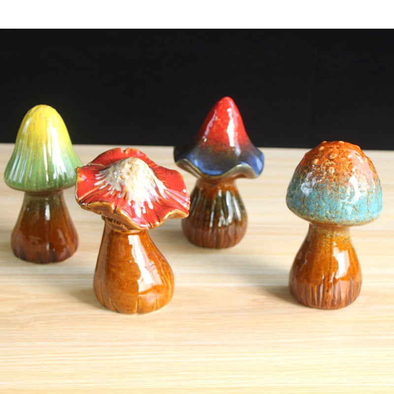 LivNxt Ceramic Realistic Mushroom Artwork - Garden Rockery Decoration ...