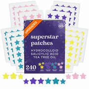 LivaClean Superstar Patches 240 CT Pimple Patches for Face w/Salicylic Acid & Tea Tree, Hydrocolloid Acne Patches Cute Star Pimple Patches for Healing, Cute Face Stickers, Zit Patch