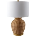 thumbnail image 1 of Livabliss 26" 1-Light Cottage Brown Rattan Table Lamp with White Linen Shade, 1 of 5