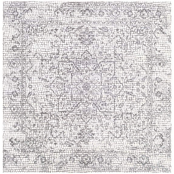 Art of Knot Cordell Gray 6 ft. 7 in. Square Traditional Area Rug