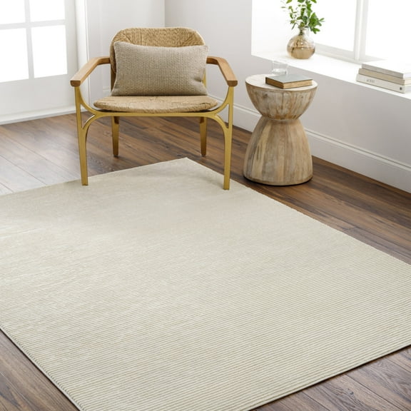 Livabliss Washable Rugs for Living Room, 6x9 Alder Global Ivory Area Rug, Bedroom Dining Room Home Decor Stain Resistant Carpet (6'4" x 9')