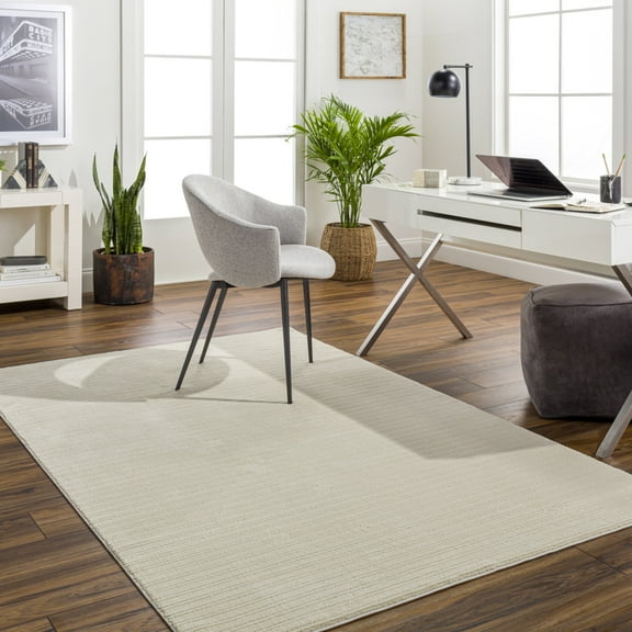 Livabliss Washable Rugs for Living Room, 6x9 Alder Global Cream Area Rug, Bedroom Dining Room Home Decor Stain Resistant Carpet (6'4" x 9')