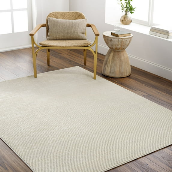 Livabliss Washable Rugs for Living Room, 8x10 Alder Global Ivory Area Rug, Bedroom Dining Room Home Decor Stain Resistant Carpet (7'7" x 10')