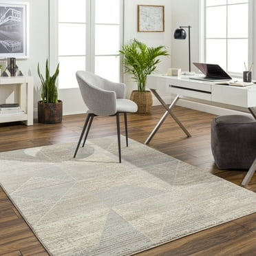 Livabliss Alder Modern Washable Area Rug, 6'4" x 9', Taupe/Tan