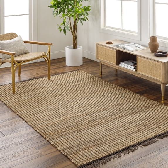 Livabliss Jute Rugs for Living Room, 5x7 Alex Cottage Beige Rug, Bedroom Dining Room Home Decor Stain Resistant Carpet (5' x 7'6")
