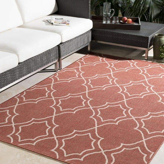 Livabliss Outdoor Rugs, 2x12 Alfresco Cottage Red Runner Area Rug for Patio, Porch, Deck, Backyard, Waterproof Indoor Outdoor Carpet (2'5" x 11'10" Runner)