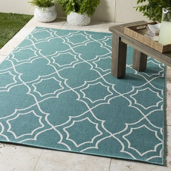 Livabliss Outdoor Rugs, 2x8 Alfresco Cottage Blue Runner Area Rug for Patio, Porch, Deck, Backyard, Waterproof Indoor Outdoor Carpet (2'5" x 7'10" Runner)
