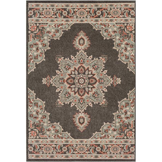 Livabliss Alfresco Oriental Area Rug, Black ,5'3" x 7'7"