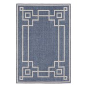 Livabliss Alfresco Solid Runner Area Rug, Denim ,5.5' x 3.5'