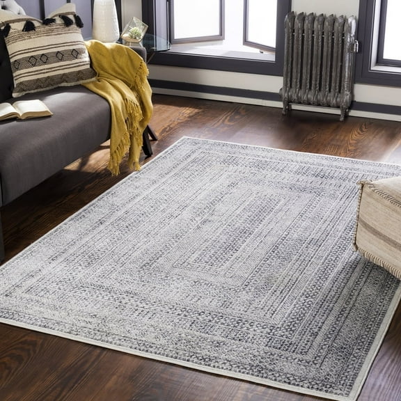 Livabliss Area Rugs for Living Room, 9x12 Alice Traditional Medium Gray Rug, Bedroom Dining Room Home Decor Stain Resistant Carpet (8'10" x 12')