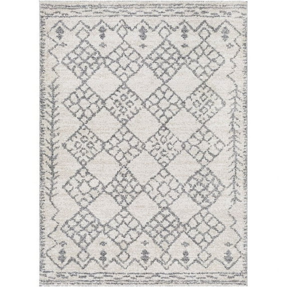 Livabliss Andorra Global Trellis Area Rug, 5'3" x 7'3", Off-White