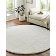 thumbnail image 1 of Livabliss Area Rugs for Living Room, 7ft Round Angora Modern Cream Round Rug, Bedroom Dining Room Home Decor Stain Resistant Carpet (6'7" x 6'7"), 1 of 8
