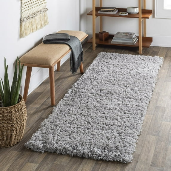 Livabliss Area Rugs for Living Room, 3x7 Angora Modern Medium Gray Runner Rug, Bedroom Dining Room Home Decor Stain Resistant Carpet (2'7" x 7'3" Runner)