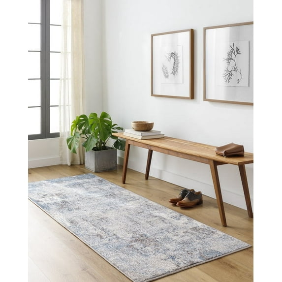 Livabliss Area Rugs for Living Room, 3x7 Ankara Modern Gray Runner Rug, Bedroom Dining Room Home Decor Stain Resistant Carpet (2'7" x 7'3" Runner)