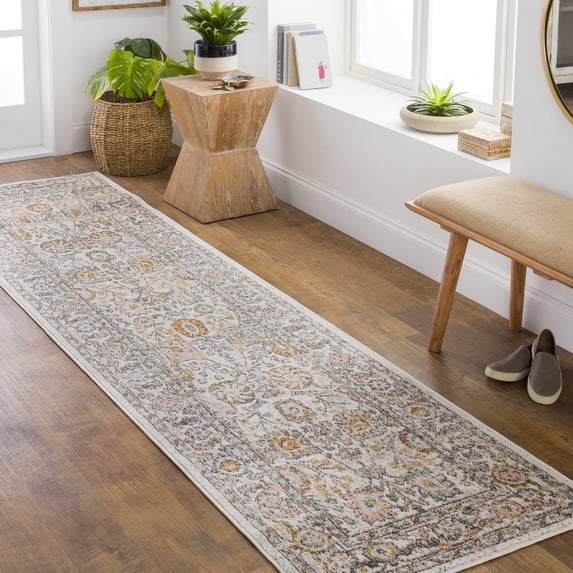 Livabliss Area Rugs for Living Room, 3x10 Ankara Traditional Dusty Pink Runner Rug, Bedroom Dining Room Home Decor Stain Resistant Carpet (2'7" x 10' Runner)
