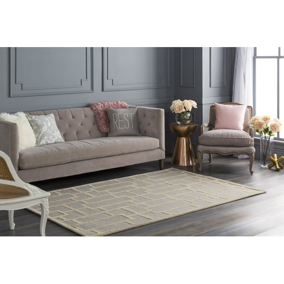 Livabliss Wool Rugs for Living Room, 2x12 Arise Modern Light Gray Runner Area Rug, Bedroom Dining Room Home Decor Handmade Carpet (2'3" x 12' Runner)