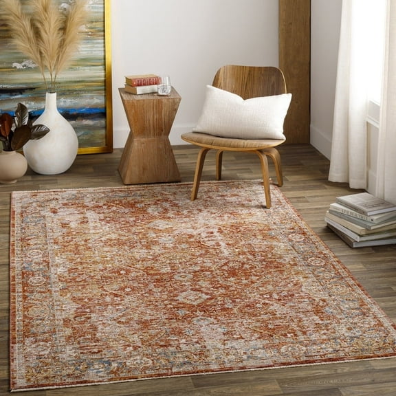 Livabliss Area Rugs for Living Room, 9x12 Aspendos Traditional Burgandy Rug, Bedroom Dining Room Home Decor Stain Resistant Carpet (9' x 12'2")