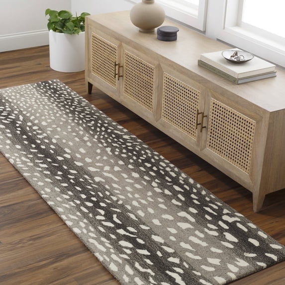 Livabliss Wool Rugs for Living Room, 2x8 Athena Modern Light Gray Runner Area Rug, Bedroom Dining Room Home Decor Handmade Carpet (2'6" x 8' Runner)