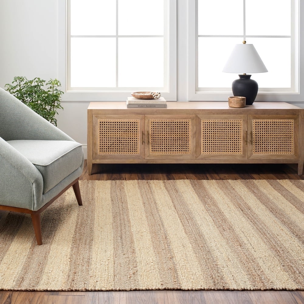 Livabliss Jute Rugs for Living Room, 2x8 Atina Cottage Tan Runner Rug, Bedroom Dining Room Home Decor Stain Resistant Carpet (2'6" x 8' Runner)
