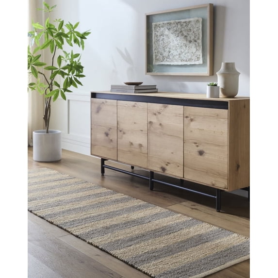 Livabliss Jute Rugs for Living Room, 8x10 Atina Cottage Wheat Rug, Bedroom Dining Room Home Decor Stain Resistant Carpet (8' x 10')