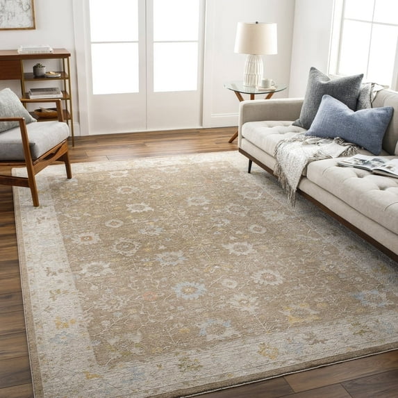 Livabliss Area Rugs for Living Room, 12x15 Avant Garde Traditional Dark Brown Rug, Bedroom Dining Room Home Decor Stain Resistant Carpet (12' x 15')