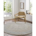 thumbnail image 1 of Livabliss Area Rugs for Living Room, 7ft Round Avant Garde Traditional Taupe Round Rug, Bedroom Dining Room Home Decor Stain Resistant Carpet (6'7" x 6'7"), 1 of 5