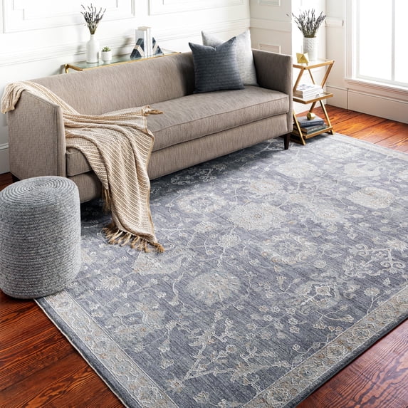 Livabliss Area Rugs for Living Room, 7x9 Avant Garde Traditional Gray Rug, Bedroom Dining Room Home Decor Stain Resistant Carpet (6'7" x 9'6")