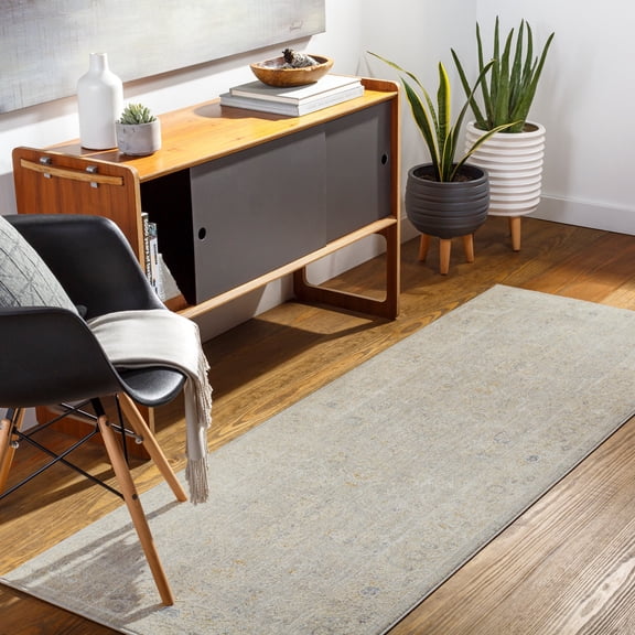 Livabliss Avant Garde Vintage High/Low Runner Area Rug,2'7" x 10',Grey/Tan